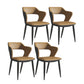Contemporary Dining Arm Chair Matte Finish Leather Curved Open Back Chair Caqui Juego de 4 Piezas Clearhalo ' kitchen&dining_furn' 'Dining Chairs' 'Dining Tables & Seating' 'dining_chair' 'furn' 'furn_dining_chair' 'Furniture' 'furniture_dining_chair' 'Hogar' 'Kitchen & Dining Furniture' 'kitchen' 'Mesa de Comedor y Asientos' 'Mueble de Cocina y Comedor' 'Muebles' 'Silla de Cocina / Comedor' 4438759