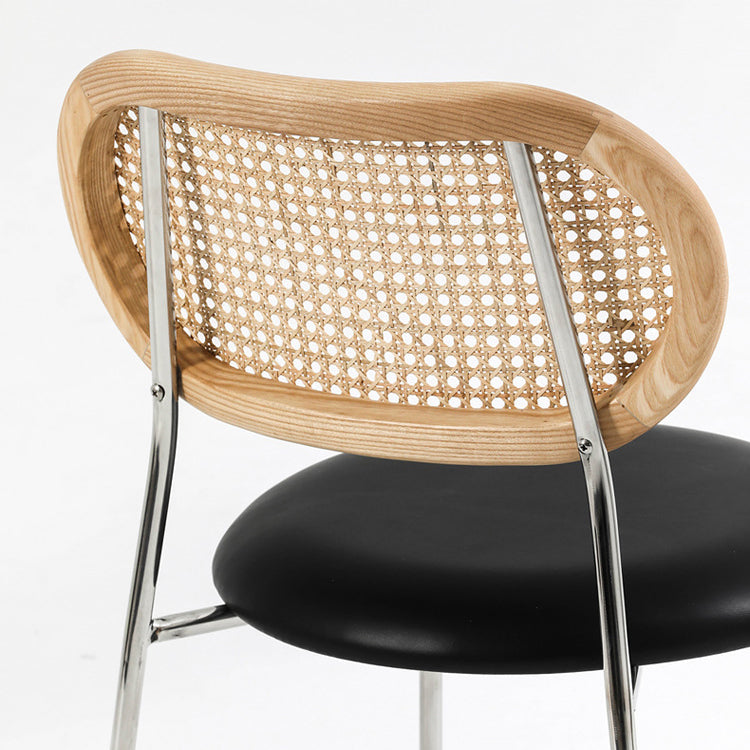 Contemporary Armless Chair Matte Finish Leather Curved Open Back Chair for Patio Clearhalo ' kitchen&dining_furn' 'Dining Chairs' 'Dining Tables & Seating' 'dining_chair' 'furn' 'furn_dining_chair' 'Furniture' 'furniture_dining_chair' 'Kitchen & Dining Furniture' 'kitchen' 4438778