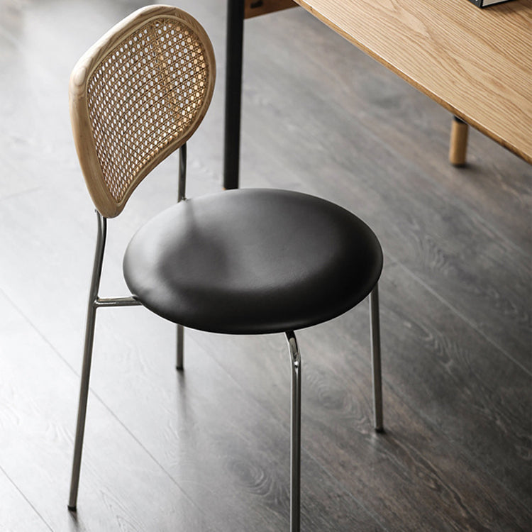 Contemporary Armless Chair Matte Finish Leather Curved Open Back Chair for Patio Clearhalo ' kitchen&dining_furn' 'Dining Chairs' 'Dining Tables & Seating' 'dining_chair' 'furn' 'furn_dining_chair' 'Furniture' 'furniture_dining_chair' 'Kitchen & Dining Furniture' 'kitchen' 4438786