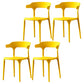Scandinavian Plastic Kitchen Dining Room Armchair Open Back Chair Yellow Set of 4 Clearhalo ' kitchen&dining_furn' 'Dining Chairs' 'Dining Tables & Seating' 'dining_chair' 'Furniture' 'furniture_dining_chair' 'Kitchen & Dining Furniture' 'kitchen' 4438793