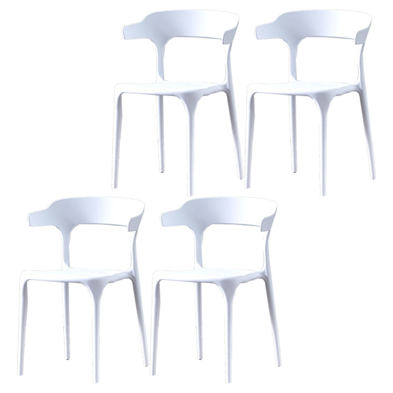 Scandinavian Plastic Kitchen Dining Room Armchair Open Back Chair White Set of 4 Clearhalo ' kitchen&dining_furn' 'Dining Chairs' 'Dining Tables & Seating' 'dining_chair' 'Furniture' 'furniture_dining_chair' 'Kitchen & Dining Furniture' 'kitchen' 4438794