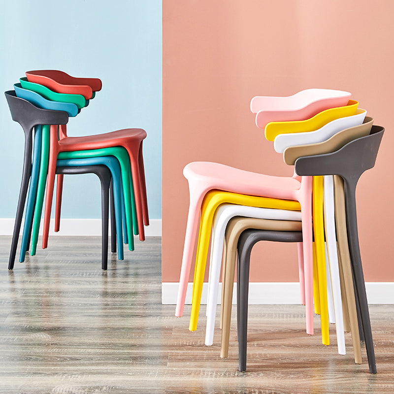 Scandinavian Plastic Kitchen Dining Room Armchair Open Back Chair Clearhalo ' kitchen&dining_furn' 'Dining Chairs' 'Dining Tables & Seating' 'dining_chair' 'Furniture' 'furniture_dining_chair' 'Kitchen & Dining Furniture' 'kitchen' 4438797