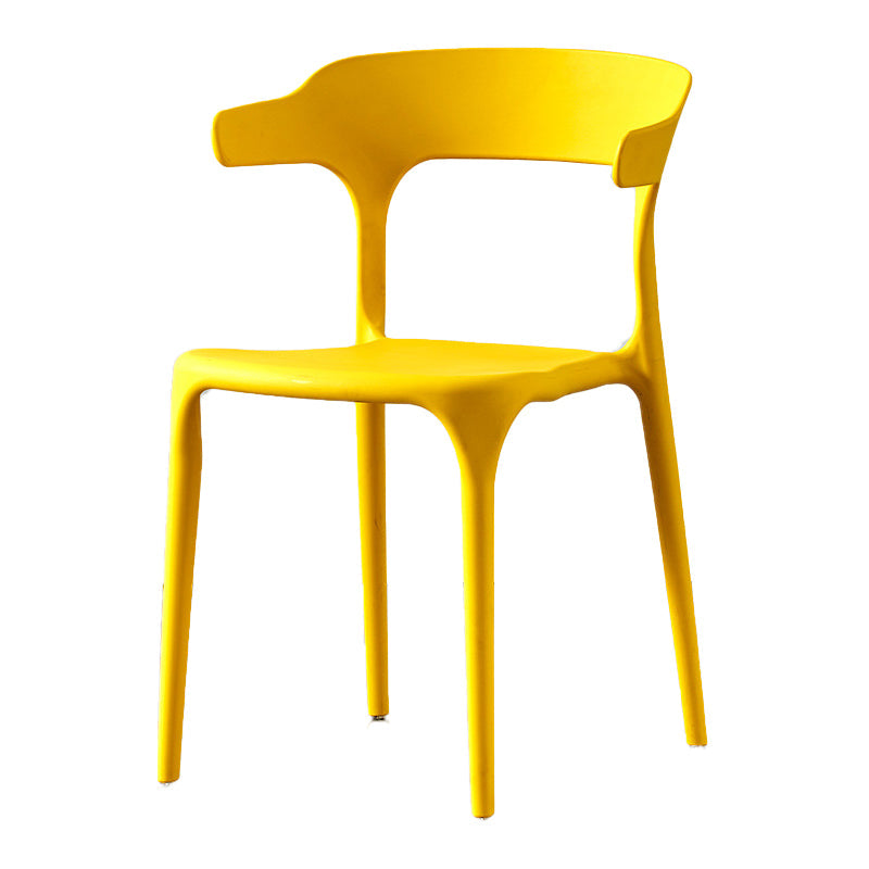 Scandinavian Plastic Kitchen Dining Room Armchair Open Back Chair Clearhalo ' kitchen&dining_furn' 'Dining Chairs' 'Dining Tables & Seating' 'dining_chair' 'Furniture' 'furniture_dining_chair' 'Kitchen & Dining Furniture' 'kitchen' 4438801