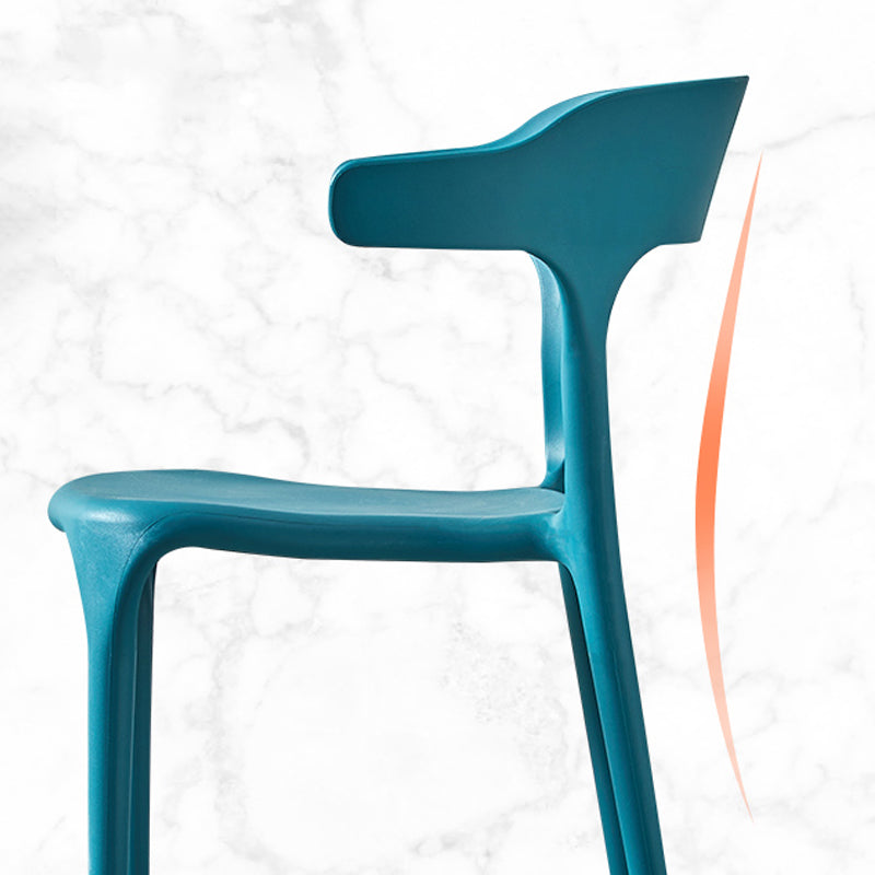 Scandinavian Plastic Kitchen Dining Room Armchair Open Back Chair Clearhalo ' kitchen&dining_furn' 'Dining Chairs' 'Dining Tables & Seating' 'dining_chair' 'Furniture' 'furniture_dining_chair' 'Kitchen & Dining Furniture' 'kitchen' 4438803