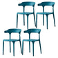 Scandinavian Plastic Kitchen Dining Room Armchair Open Back Chair Blue Set of 4 Clearhalo ' kitchen&dining_furn' 'Dining Chairs' 'Dining Tables & Seating' 'dining_chair' 'Furniture' 'furniture_dining_chair' 'Kitchen & Dining Furniture' 'kitchen' 4438804