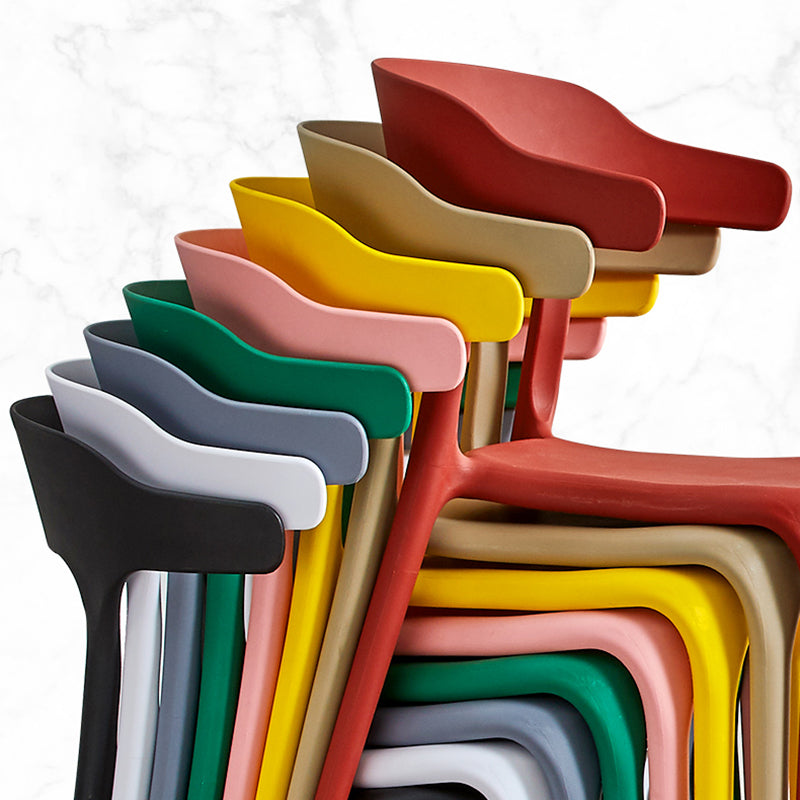 Scandinavian Plastic Kitchen Dining Room Armchair Open Back Chair Clearhalo ' kitchen&dining_furn' 'Dining Chairs' 'Dining Tables & Seating' 'dining_chair' 'Furniture' 'furniture_dining_chair' 'Kitchen & Dining Furniture' 'kitchen' 4438806