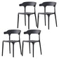 Scandinavian Plastic Kitchen Dining Room Armchair Open Back Chair Black Set of 4 Clearhalo ' kitchen&dining_furn' 'Dining Chairs' 'Dining Tables & Seating' 'dining_chair' 'Furniture' 'furniture_dining_chair' 'Kitchen & Dining Furniture' 'kitchen' 4438807