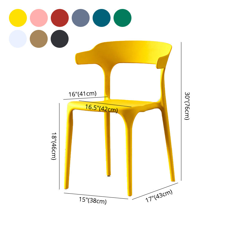 Scandinavian Plastic Kitchen Dining Room Armchair Open Back Chair Clearhalo ' kitchen&dining_furn' 'Dining Chairs' 'Dining Tables & Seating' 'dining_chair' 'Furniture' 'furniture_dining_chair' 'Kitchen & Dining Furniture' 'kitchen' 4438813