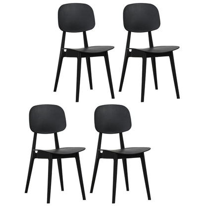 Contemporary Open Back Side Chair Restaurant Matte Finish Plastic Dining Chair Black 4 Piece Set Clearhalo ' kitchen&dining_furn' 'Dining Chairs' 'Dining Tables & Seating' 'dining_chair' 'furn' 'furn_dining_chair' 'Furniture' 'furniture_dining_chair' 'Kitchen & Dining Furniture' 'kitchen' 4438815