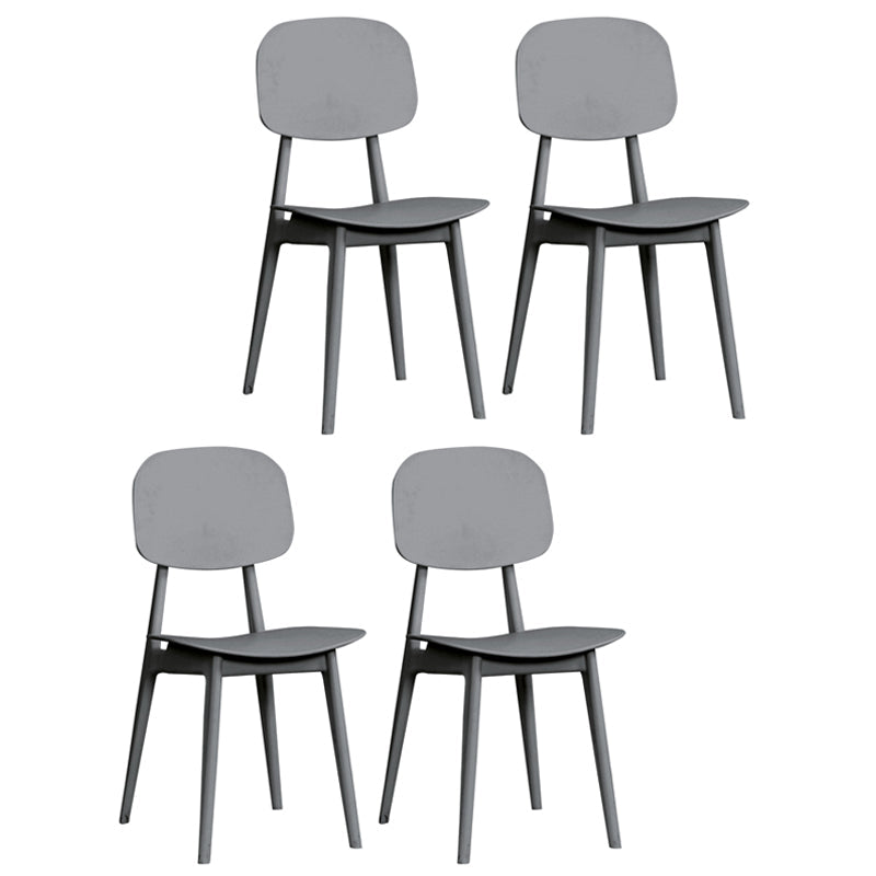 Contemporary Open Back Side Chair Restaurant Matte Finish Plastic Dining Chair Light Gray 4 Piece Set Clearhalo ' kitchen&dining_furn' 'Dining Chairs' 'Dining Tables & Seating' 'dining_chair' 'furn' 'furn_dining_chair' 'Furniture' 'furniture_dining_chair' 'Kitchen & Dining Furniture' 'kitchen' 4438816