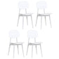 Contemporary Open Back Side Chair Restaurant Matte Finish Plastic Dining Chair White 4 Piece Set Clearhalo ' kitchen&dining_furn' 'Dining Chairs' 'Dining Tables & Seating' 'dining_chair' 'furn' 'furn_dining_chair' 'Furniture' 'furniture_dining_chair' 'Kitchen & Dining Furniture' 'kitchen' 4438818