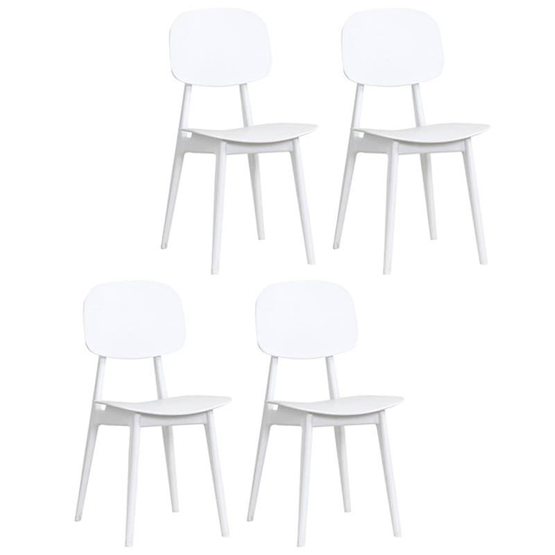 Contemporary Open Back Side Chair Restaurant Matte Finish Plastic Dining Chair White 4 Piece Set Clearhalo ' kitchen&dining_furn' 'Dining Chairs' 'Dining Tables & Seating' 'dining_chair' 'furn' 'furn_dining_chair' 'Furniture' 'furniture_dining_chair' 'Kitchen & Dining Furniture' 'kitchen' 4438818