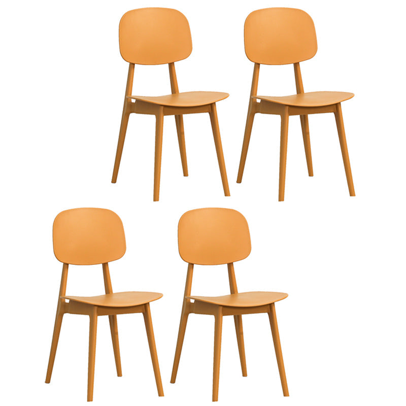 Contemporary Open Back Side Chair Restaurant Matte Finish Plastic Dining Chair Yellow 4 Piece Set Clearhalo ' kitchen&dining_furn' 'Dining Chairs' 'Dining Tables & Seating' 'dining_chair' 'furn' 'furn_dining_chair' 'Furniture' 'furniture_dining_chair' 'Kitchen & Dining Furniture' 'kitchen' 4438822