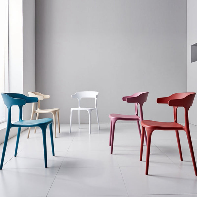 Contemporary Restaurant Open Back Arm Chair Matte Finish Plastic Dining Chair Clearhalo ' kitchen&dining_furn' 'Dining Chairs' 'Dining Tables & Seating' 'dining_chair' 'furn' 'furn_dining_chair' 'Furniture' 'furniture_dining_chair' 'Kitchen & Dining Furniture' 'kitchen' 4438830