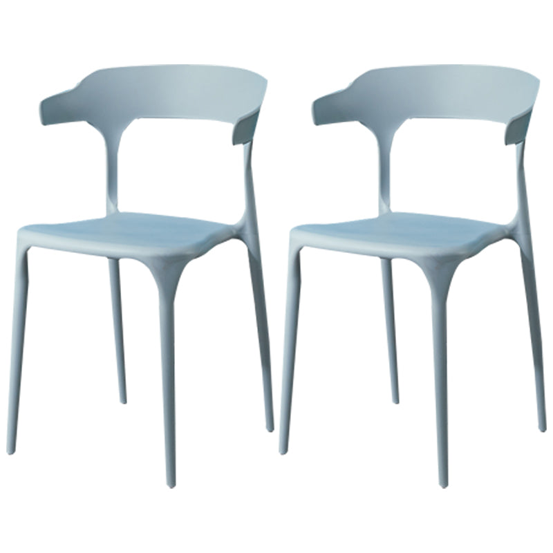 Contemporary Restaurant Open Back Arm Chair Matte Finish Plastic Dining Chair Light Gray 2 Piece Set Clearhalo ' kitchen&dining_furn' 'Dining Chairs' 'Dining Tables & Seating' 'dining_chair' 'furn' 'furn_dining_chair' 'Furniture' 'furniture_dining_chair' 'Kitchen & Dining Furniture' 'kitchen' 4438833