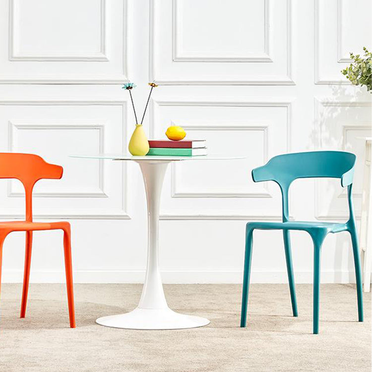 Contemporary Restaurant Open Back Arm Chair Matte Finish Plastic Dining Chair Clearhalo ' kitchen&dining_furn' 'Dining Chairs' 'Dining Tables & Seating' 'dining_chair' 'furn' 'furn_dining_chair' 'Furniture' 'furniture_dining_chair' 'Kitchen & Dining Furniture' 'kitchen' 4438836