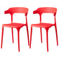 Contemporary Restaurant Open Back Arm Chair Matte Finish Plastic Dining Chair Red 2 Piece Set Clearhalo ' kitchen&dining_furn' 'Dining Chairs' 'Dining Tables & Seating' 'dining_chair' 'furn' 'furn_dining_chair' 'Furniture' 'furniture_dining_chair' 'Kitchen & Dining Furniture' 'kitchen' 4438837