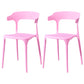 Contemporary Restaurant Open Back Arm Chair Matte Finish Plastic Dining Chair Pink 2 Piece Set Clearhalo ' kitchen&dining_furn' 'Dining Chairs' 'Dining Tables & Seating' 'dining_chair' 'furn' 'furn_dining_chair' 'Furniture' 'furniture_dining_chair' 'Kitchen & Dining Furniture' 'kitchen' 4438839