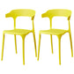 Contemporary Restaurant Open Back Arm Chair Matte Finish Plastic Dining Chair Yellow 2 Piece Set Clearhalo ' kitchen&dining_furn' 'Dining Chairs' 'Dining Tables & Seating' 'dining_chair' 'furn' 'furn_dining_chair' 'Furniture' 'furniture_dining_chair' 'Kitchen & Dining Furniture' 'kitchen' 4438840