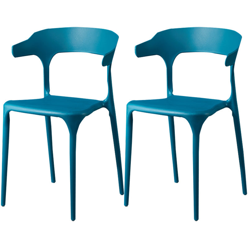 Contemporary Restaurant Open Back Arm Chair Matte Finish Plastic Dining Chair Dark Blue 2 Piece Set Clearhalo ' kitchen&dining_furn' 'Dining Chairs' 'Dining Tables & Seating' 'dining_chair' 'furn' 'furn_dining_chair' 'Furniture' 'furniture_dining_chair' 'Kitchen & Dining Furniture' 'kitchen' 4438846