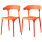 Contemporary Restaurant Open Back Arm Chair Matte Finish Plastic Dining Chair Orange 2 Piece Set Clearhalo ' kitchen&dining_furn' 'Dining Chairs' 'Dining Tables & Seating' 'dining_chair' 'furn' 'furn_dining_chair' 'Furniture' 'furniture_dining_chair' 'Kitchen & Dining Furniture' 'kitchen' 4438848