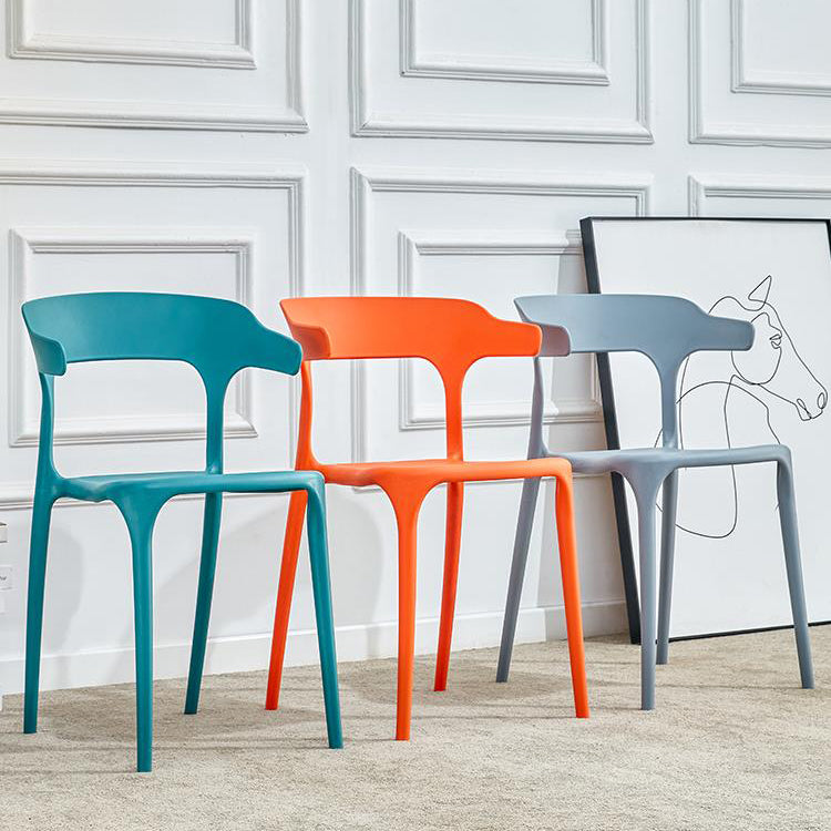 Contemporary Restaurant Open Back Arm Chair Matte Finish Plastic Dining Chair Clearhalo ' kitchen&dining_furn' 'Dining Chairs' 'Dining Tables & Seating' 'dining_chair' 'furn' 'furn_dining_chair' 'Furniture' 'furniture_dining_chair' 'Kitchen & Dining Furniture' 'kitchen' 4438850