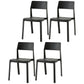 Scandinavian Open Back Side Chair Matte Finish Plastic Dining Chair for Home Black 4 Piece Set Clearhalo ' kitchen&dining_furn' 'Dining Chairs' 'Dining Tables & Seating' 'dining_chair' 'furn' 'furn_dining_chair' 'Furniture' 'furniture_dining_chair' 'Kitchen & Dining Furniture' 'kitchen' 4438854
