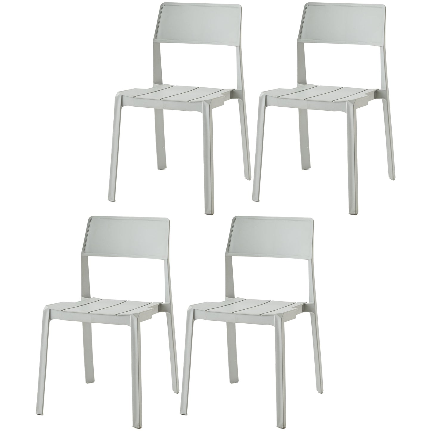 Scandinavian Open Back Side Chair Matte Finish Plastic Dining Chair for Home Light Gray 4 Piece Set Clearhalo ' kitchen&dining_furn' 'Dining Chairs' 'Dining Tables & Seating' 'dining_chair' 'furn' 'furn_dining_chair' 'Furniture' 'furniture_dining_chair' 'Kitchen & Dining Furniture' 'kitchen' 4438859