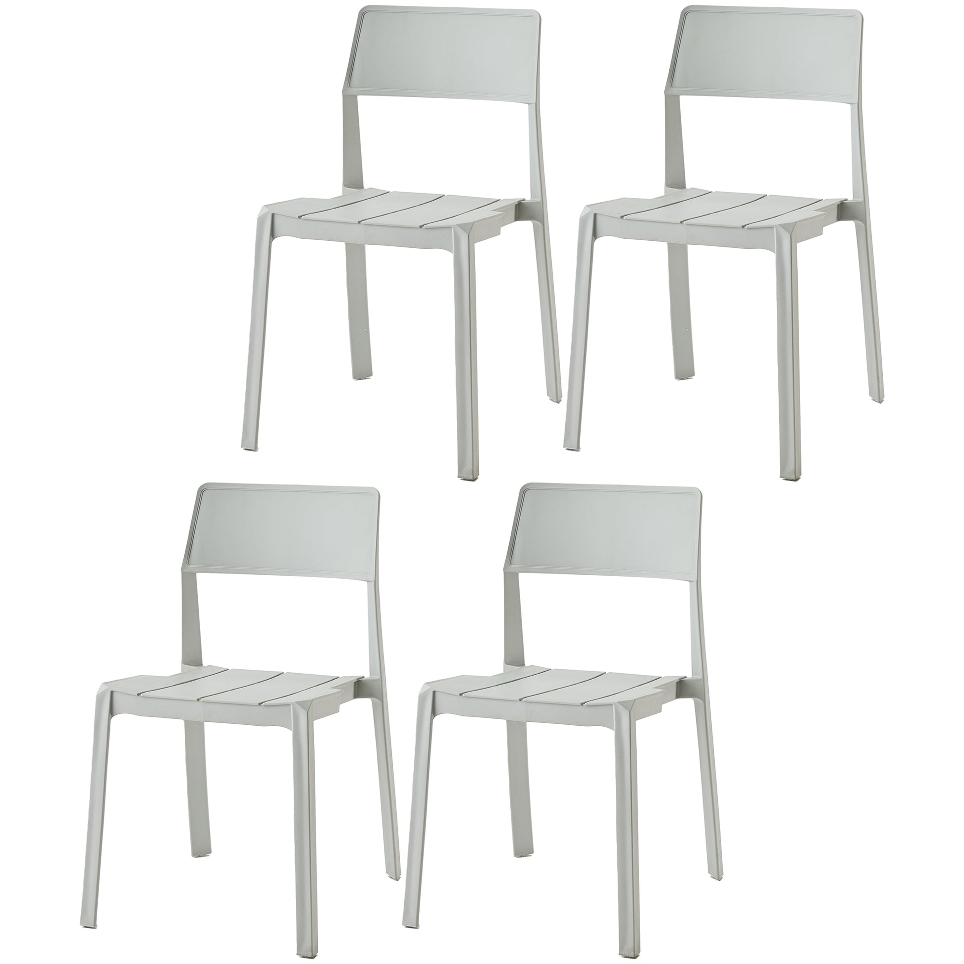 Scandinavian Open Back Side Chair Matte Finish Plastic Dining Chair for Home Light Gray 4 Piece Set Clearhalo ' kitchen&dining_furn' 'Dining Chairs' 'Dining Tables & Seating' 'dining_chair' 'furn' 'furn_dining_chair' 'Furniture' 'furniture_dining_chair' 'Kitchen & Dining Furniture' 'kitchen' 4438859