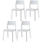 Scandinavian Open Back Side Chair Matte Finish Plastic Dining Chair for Home White 4 Piece Set Clearhalo ' kitchen&dining_furn' 'Dining Chairs' 'Dining Tables & Seating' 'dining_chair' 'furn' 'furn_dining_chair' 'Furniture' 'furniture_dining_chair' 'Kitchen & Dining Furniture' 'kitchen' 4438862