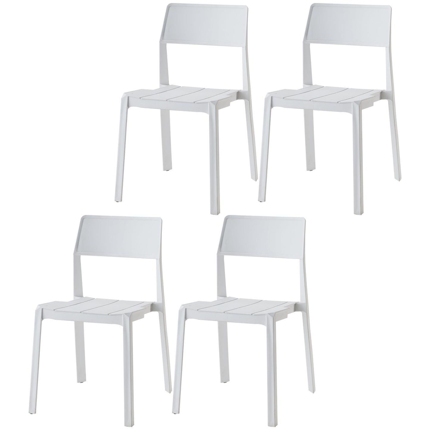 Scandinavian Open Back Side Chair Matte Finish Plastic Dining Chair for Home White 4 Piece Set Clearhalo ' kitchen&dining_furn' 'Dining Chairs' 'Dining Tables & Seating' 'dining_chair' 'furn' 'furn_dining_chair' 'Furniture' 'furniture_dining_chair' 'Kitchen & Dining Furniture' 'kitchen' 4438862