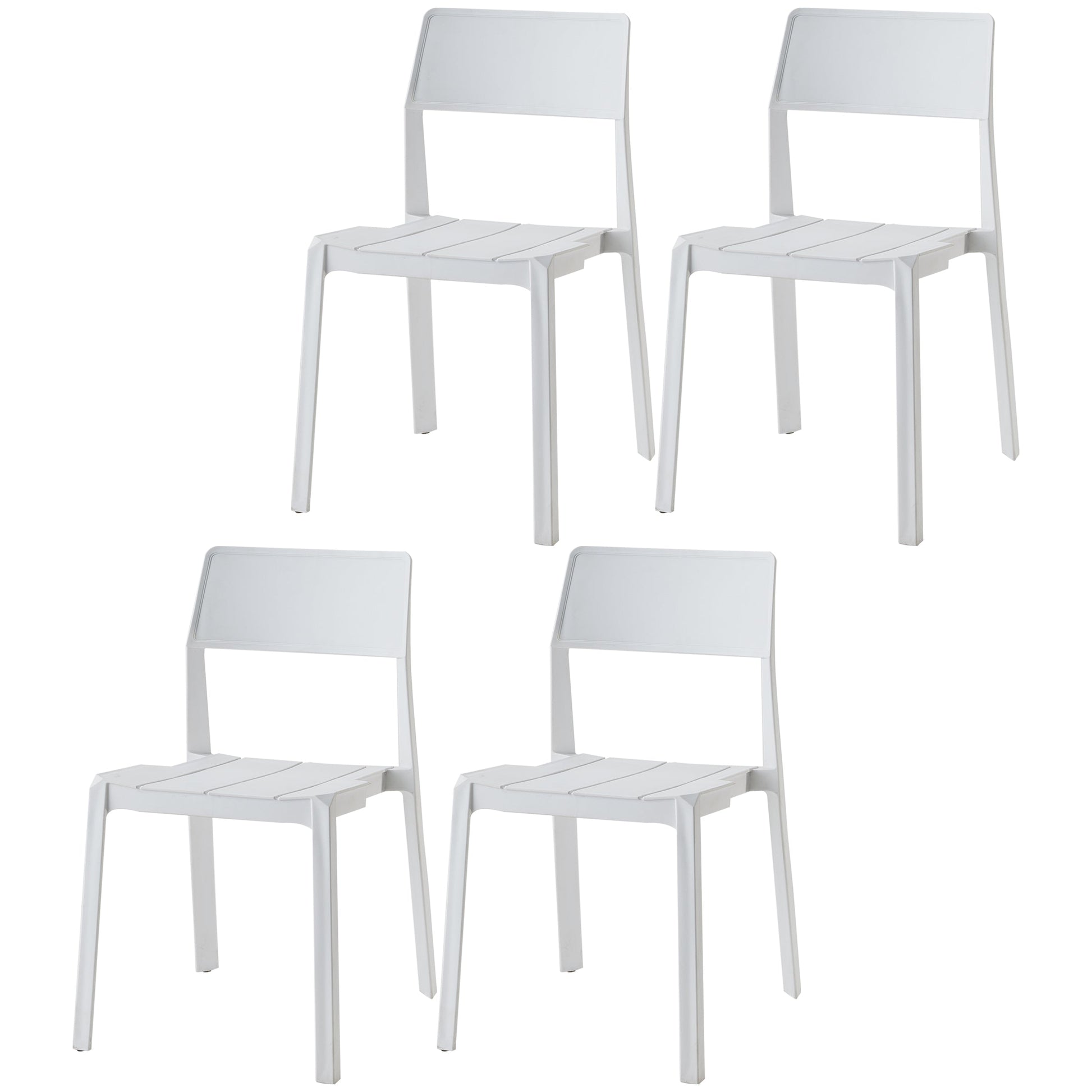 Scandinavian Open Back Side Chair Matte Finish Plastic Dining Chair for Home White 4 Piece Set Clearhalo ' kitchen&dining_furn' 'Dining Chairs' 'Dining Tables & Seating' 'dining_chair' 'furn' 'furn_dining_chair' 'Furniture' 'furniture_dining_chair' 'Kitchen & Dining Furniture' 'kitchen' 4438862