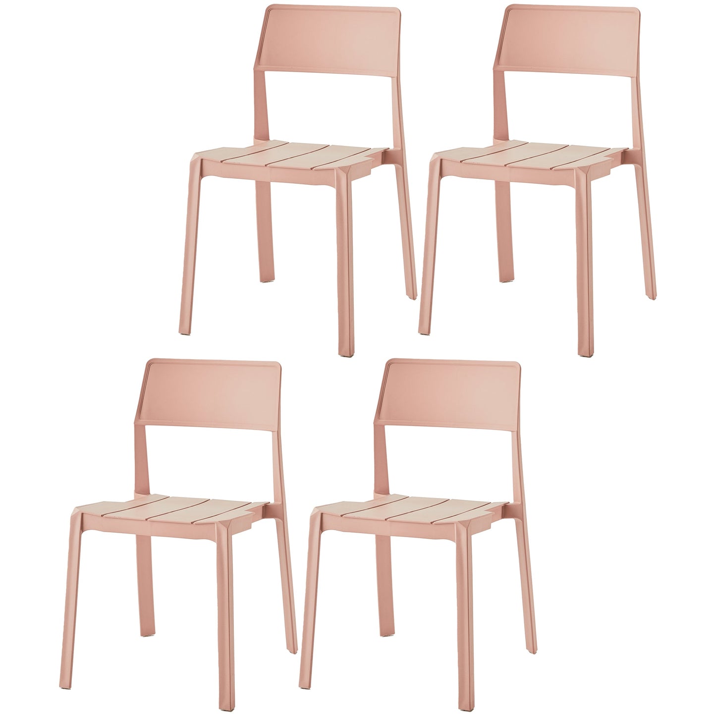 Scandinavian Open Back Side Chair Matte Finish Plastic Dining Chair for Home Pink 4 Piece Set Clearhalo ' kitchen&dining_furn' 'Dining Chairs' 'Dining Tables & Seating' 'dining_chair' 'furn' 'furn_dining_chair' 'Furniture' 'furniture_dining_chair' 'Kitchen & Dining Furniture' 'kitchen' 4438866
