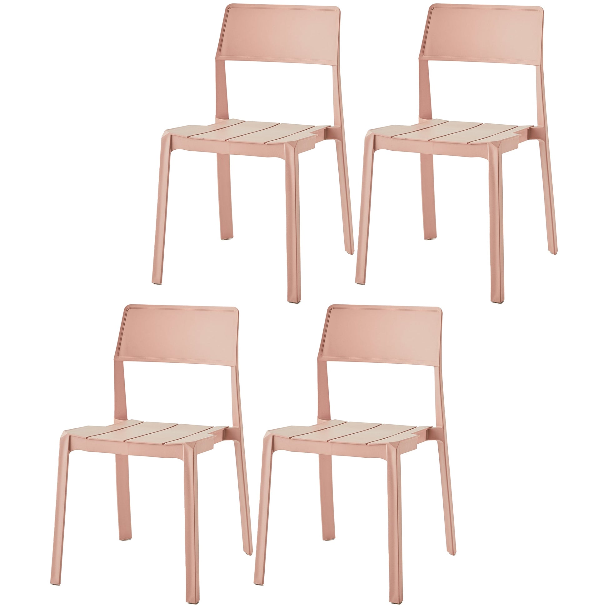 Scandinavian Open Back Side Chair Matte Finish Plastic Dining Chair for Home Pink 4 Piece Set Clearhalo ' kitchen&dining_furn' 'Dining Chairs' 'Dining Tables & Seating' 'dining_chair' 'furn' 'furn_dining_chair' 'Furniture' 'furniture_dining_chair' 'Kitchen & Dining Furniture' 'kitchen' 4438866