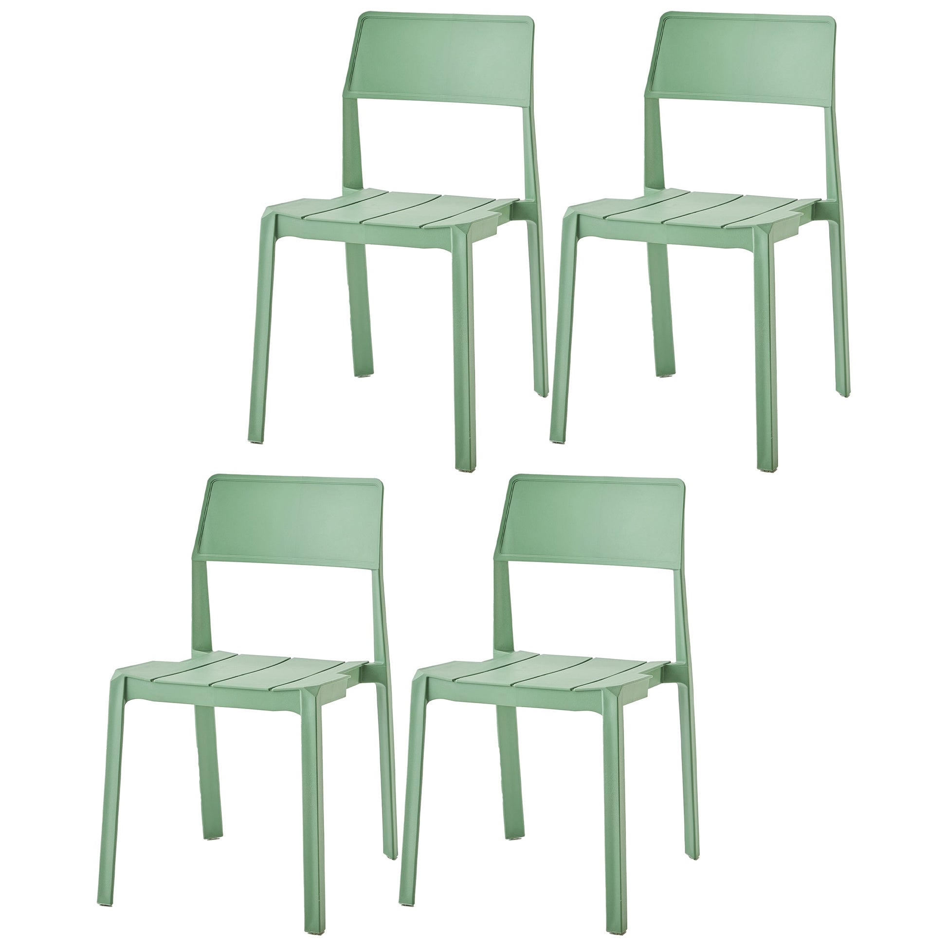 Scandinavian Open Back Side Chair Matte Finish Plastic Dining Chair for Home Green 4 Piece Set Clearhalo ' kitchen&dining_furn' 'Dining Chairs' 'Dining Tables & Seating' 'dining_chair' 'furn' 'furn_dining_chair' 'Furniture' 'furniture_dining_chair' 'Kitchen & Dining Furniture' 'kitchen' 4438869