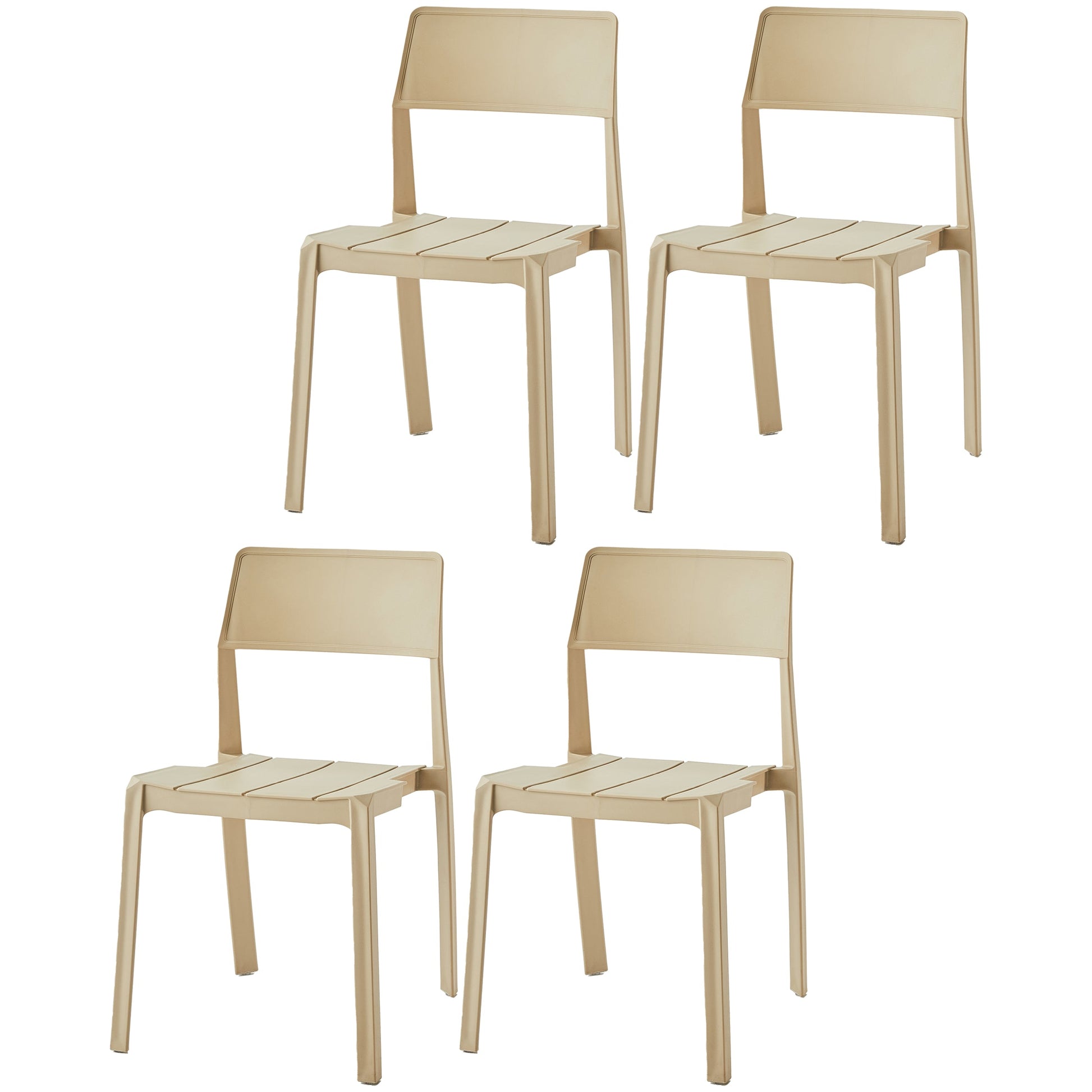 Scandinavian Open Back Side Chair Matte Finish Plastic Dining Chair for Home Khaki 4 Piece Set Clearhalo ' kitchen&dining_furn' 'Dining Chairs' 'Dining Tables & Seating' 'dining_chair' 'furn' 'furn_dining_chair' 'Furniture' 'furniture_dining_chair' 'Kitchen & Dining Furniture' 'kitchen' 4438871