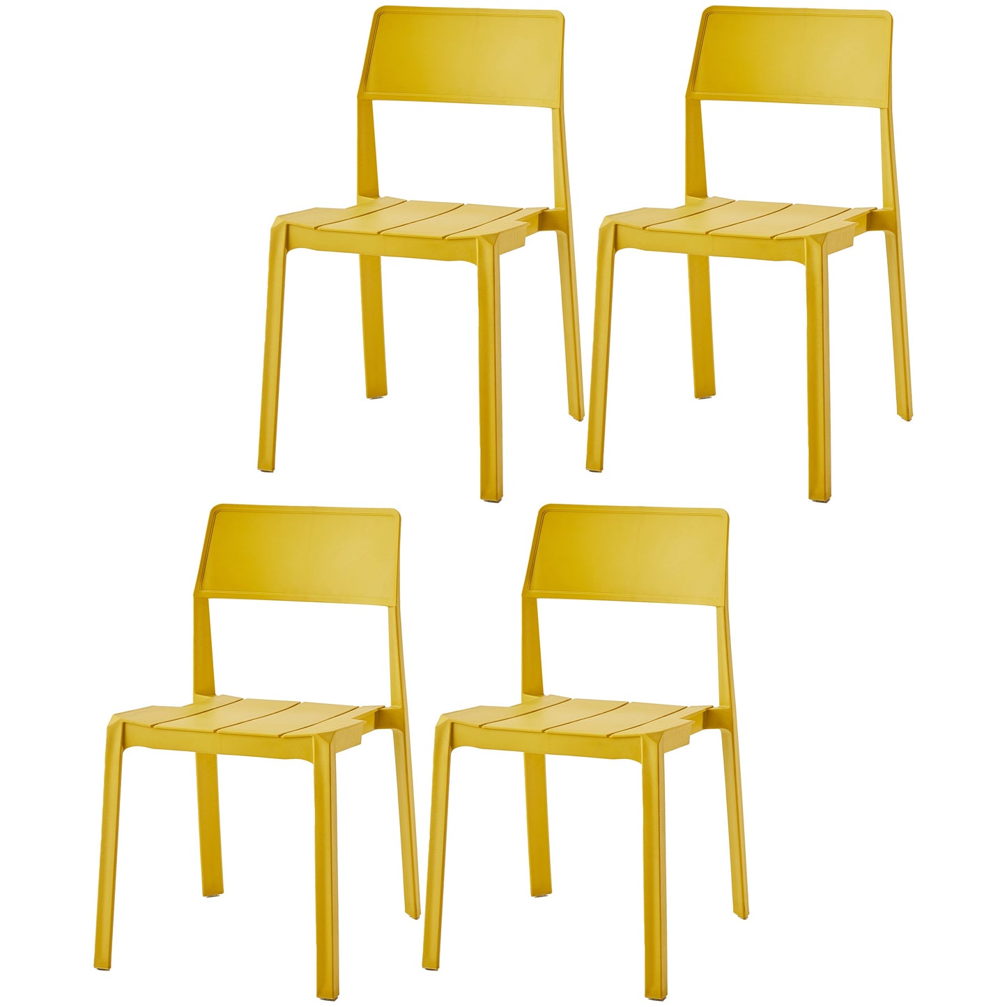 Scandinavian Open Back Side Chair Matte Finish Plastic Dining Chair for Home Ginger 4 Piece Set Clearhalo ' kitchen&dining_furn' 'Dining Chairs' 'Dining Tables & Seating' 'dining_chair' 'furn' 'furn_dining_chair' 'Furniture' 'furniture_dining_chair' 'Kitchen & Dining Furniture' 'kitchen' 4438873