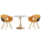 Modern 1/4/5 Pieces White Dining Set Round Sintered Stone Dining Table Set 3 Pieces: Table, 2 Chairs Clearhalo 'Dining Room Sets' 'Dining Tables & Seating' 'dining_room_set' 'furn' 'furn_dining_room_set' 'Furniture' 'furniture_dining_room_set' 'Kitchen & Dining Furniture' 'kitchen&dining_furn' 'kitchen' 4438911
