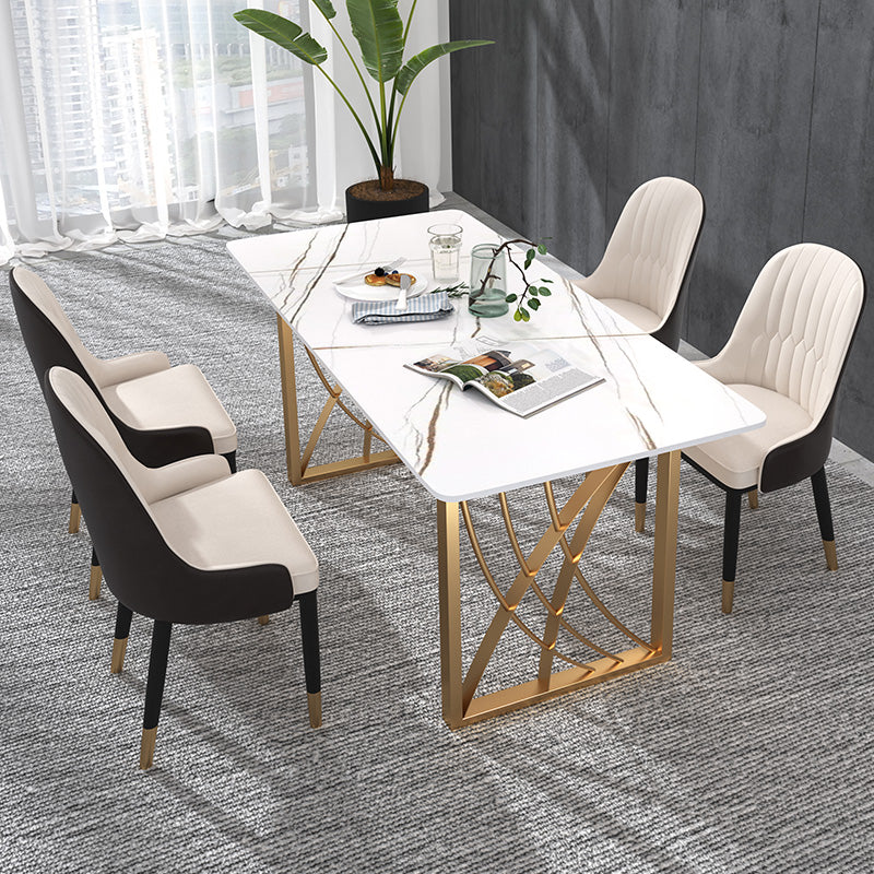 1/2/4/5/7 Pieces Dinette Set Modern Sintered Stone Dining Table Set with Chairs 5 Pieces: White Table, 4 Chairs Clearhalo 'Dining Room Sets' 'Dining Tables & Seating' 'dining_room_set' 'furn' 'furn_dining_room_set' 'Furniture' 'furniture_dining_room_set' 'Kitchen & Dining Furniture' 'kitchen&dining_furn' 'kitchen' 4438919