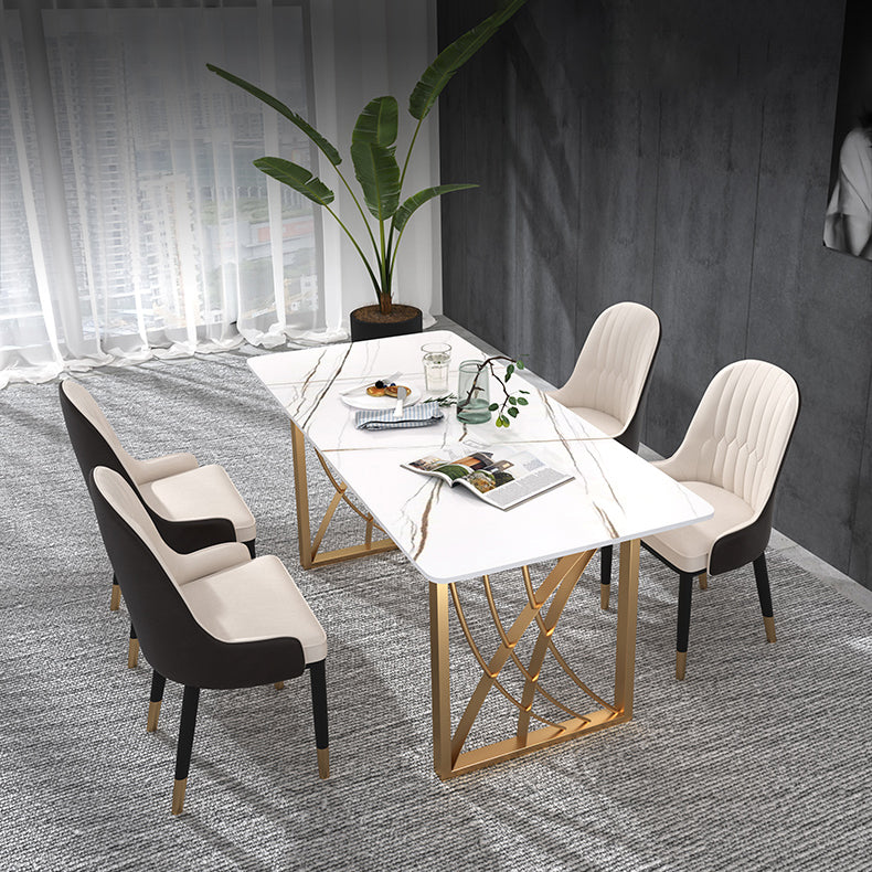 1/2/4/5/7 Pieces Dinette Set Modern Sintered Stone Dining Table Set with Chairs Clearhalo 'Dining Room Sets' 'Dining Tables & Seating' 'dining_room_set' 'furn' 'furn_dining_room_set' 'Furniture' 'furniture_dining_room_set' 'Kitchen & Dining Furniture' 'kitchen&dining_furn' 'kitchen' 4438932
