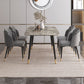 Nordic 1/2/3/5/7 Pieces Dining Set with Sintered Stone Table and Leather Chairs Dining Set 5 Pieces: Table, 4 Grey Chairs Clearhalo 'Dining Room Sets' 'Dining Tables & Seating' 'dining_room_set' 'furn' 'furn_dining_room_set' 'Furniture' 'furniture_dining_room_set' 'Kitchen & Dining Furniture' 'kitchen&dining_furn' 'kitchen' 4438942