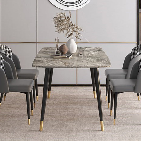 Nordic 1/2/3/5/7 Pieces Dining Set with Sintered Stone Table and Leather Chairs Dining Set Clearhalo 'Dining Room Sets' 'Dining Tables & Seating' 'dining_room_set' 'furn' 'furn_dining_room_set' 'Furniture' 'furniture_dining_room_set' 'Kitchen & Dining Furniture' 'kitchen&dining_furn' 'kitchen' 4438946