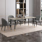 Nordic 1/2/3/5/7 Pieces Dining Set with Sintered Stone Table and Leather Chairs Dining Set Clearhalo 'Dining Room Sets' 'Dining Tables & Seating' 'dining_room_set' 'furn' 'furn_dining_room_set' 'Furniture' 'furniture_dining_room_set' 'Kitchen & Dining Furniture' 'kitchen&dining_furn' 'kitchen' 4438950