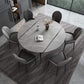 Modern 1/4/7 Pieces Dining Set Sintered Stone Dining Table for Home Use 7 Pieces: Table, 6 Chairs Clearhalo 'Dining Room Sets' 'Dining Tables & Seating' 'dining_room_set' 'furn' 'furn_dining_room_set' 'Furniture' 'furniture_dining_room_set' 'Kitchen & Dining Furniture' 'kitchen&dining_furn' 'kitchen' 4438977