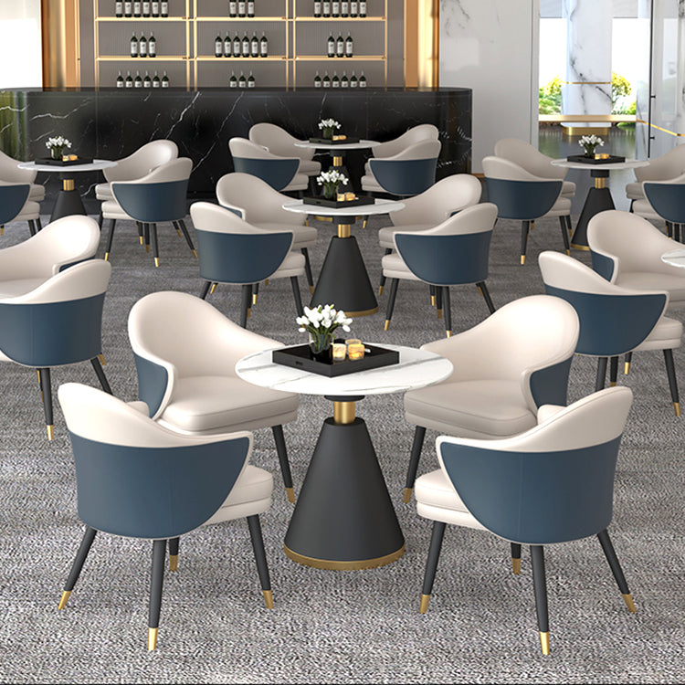 1/5 Pcs Metal Modern Dining Room Set with Round Table and Arm Chairs Dining Set Clearhalo 'Dining Room Sets' 'Dining Tables & Seating' 'dining_room_set' 'furn' 'furn_dining_room_set' 'Furniture' 'furniture_dining_room_set' 'Kitchen & Dining Furniture' 'kitchen&dining_furn' 'kitchen' 4439017