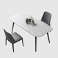 Modern 1/2/3/5/7 Pieces Dining Set Sintered Stone Dining Table Set 3 Pieces: White Table, 2 Chairs Clearhalo 'Dining Room Sets' 'Dining Tables & Seating' 'dining_room_set' 'furn' 'furn_dining_room_set' 'Furniture' 'furniture_dining_room_set' 'Kitchen & Dining Furniture' 'kitchen&dining_furn' 'kitchen' 4439035