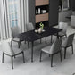 Modern 1/2/3/5/7 Pieces Dining Set Sintered Stone Dining Table Set 7 Pieces: Black Table, 6 Chairs Clearhalo 'Dining Room Sets' 'Dining Tables & Seating' 'dining_room_set' 'furn' 'furn_dining_room_set' 'Furniture' 'furniture_dining_room_set' 'Kitchen & Dining Furniture' 'kitchen&dining_furn' 'kitchen' 4439036