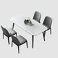 Modern 1/2/3/5/7 Pieces Dining Set Sintered Stone Dining Table Set 5 Pieces: White Table, 4 Chairs Clearhalo 'Dining Room Sets' 'Dining Tables & Seating' 'dining_room_set' 'furn' 'furn_dining_room_set' 'Furniture' 'furniture_dining_room_set' 'Kitchen & Dining Furniture' 'kitchen&dining_furn' 'kitchen' 4439038