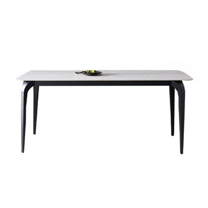 Contemporary 1/4/5/7 Pieces Dining Set Sintered Stone Dining Table Set White 71"L x 31"W Clearhalo 'Dining Room Sets' 'Dining Tables & Seating' 'dining_room_set' 'furn' 'furn_dining_room_set' 'Furniture' 'furniture_dining_room_set' 'Kitchen & Dining Furniture' 'kitchen&dining_furn' 'kitchen' 4439085