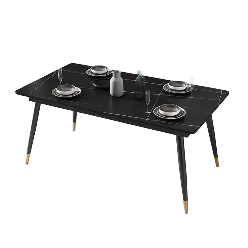 Glam 1/2/3/5/7 Pieces Dining Set Sintered Stone Dining Table Set for Home Use Clearhalo 'Dining Room Sets' 'Dining Tables & Seating' 'dining_room_set' 'furn' 'furn_dining_room_set' 'Furniture' 'furniture_dining_room_set' 'Kitchen & Dining Furniture' 'kitchen&dining_furn' 'kitchen' 4439097